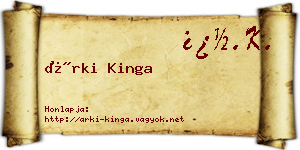 Árki Kinga névjegykártya